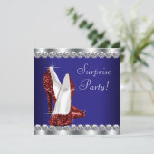 Vrouwen Rood Wit en Blauw Verjaardagsfeest Kaart (Staand voorkant)