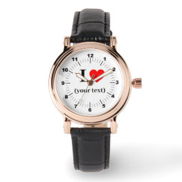 Vrouwen Roos Gouden Vintage- Custom I Heart Horloge