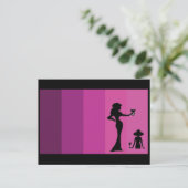 Vrouwen roosteren silhouet briefkaart (Staand voorkant)