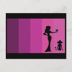 Vrouwen roosteren silhouet briefkaart
