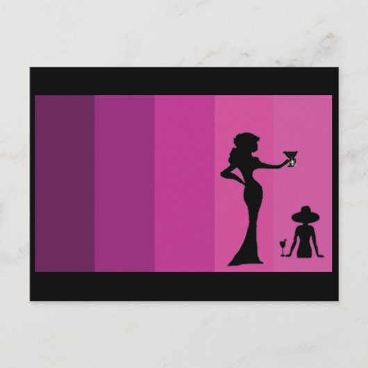 Vrouwen roosteren silhouet briefkaart (Voorkant)