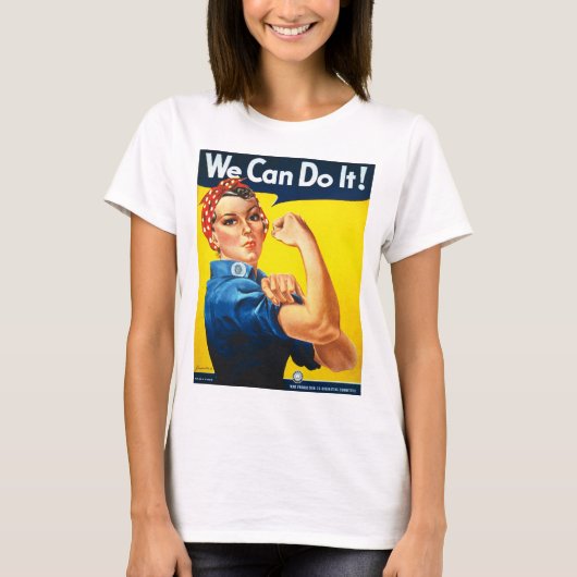Vrouwen Rosy de Riveter T Shirt - we kunnen het do (Voorkant)