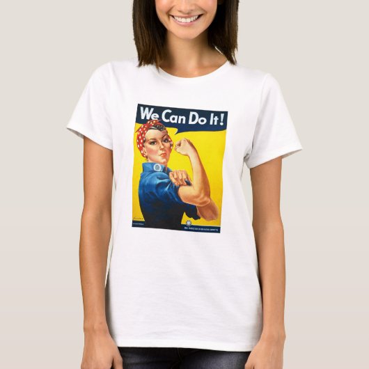 Vrouwen Rosy de Riveter T Shirt - we kunnen het do (Voorkant)