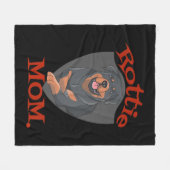 Vrouwen Rottie Moeder Premium Fleece Deken (Voorkant (Horizontaal))