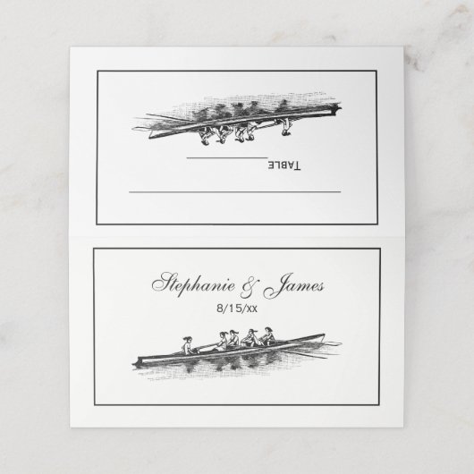 Vrouwen Rowers-bemanningsteam Water Sports Black Plaatskaartje (Buitenkant ongevouwen)