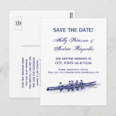 Vrouwen Rowers-team watersport blauw Aankondigingskaart (Voorkant / Achterkant)