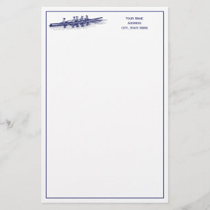 Vrouwen Rowers-team watersport blauw Briefpapier
