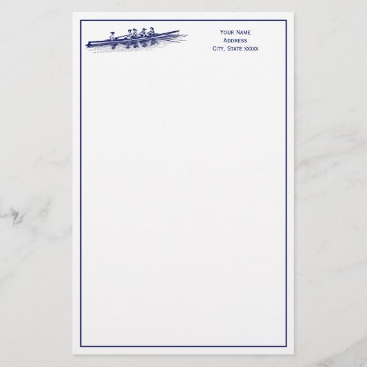 Vrouwen Rowers-team watersport blauw Briefpapier (Voorkant)