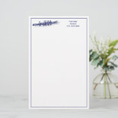 Vrouwen Rowers-team watersport blauw Briefpapier (Staand voorkant)