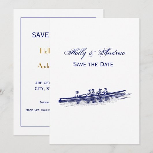 Vrouwen Rowers-team watersport blauw Kaart (Voorkant / Achterkant)