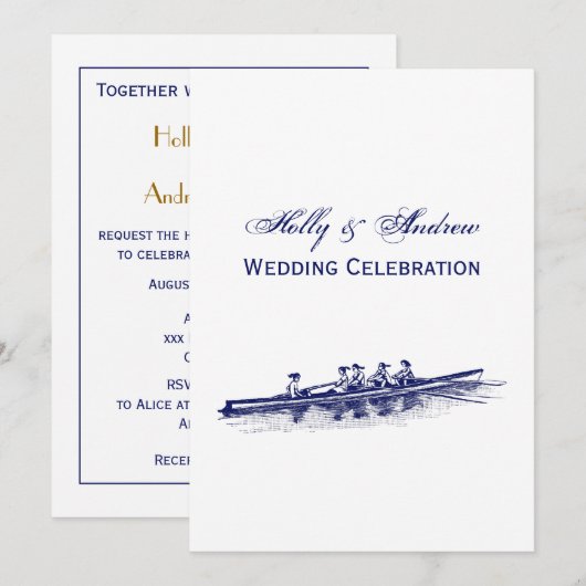 Vrouwen Rowers-team watersport blauw Kaart (Voorkant / Achterkant)