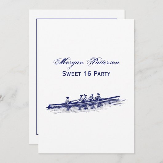 Vrouwen Rowers-team watersport blauw Kaart (Voorkant / Achterkant)