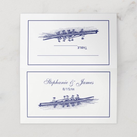 Vrouwen Rowers-team watersport blauw Plaatskaartje (Buitenkant ongevouwen)