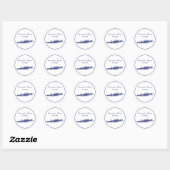 Vrouwen Rowers-team watersport blauw Ronde Sticker (Vel)