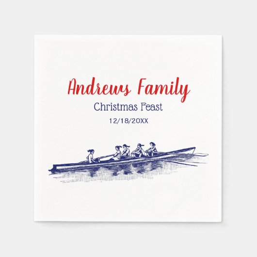 Vrouwen Rowers-team watersport blauw Servet (Voorkant)