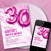 Vrouwen Roze 30ste verjaardag Uitnodiging