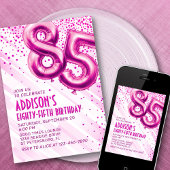 Vrouwen Roze 85ste verjaardag Uitnodiging