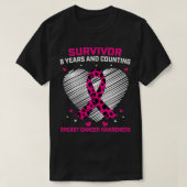 Vrouwen Roze borstkanker Overleving 8 jaar Gratis T-shirt (Design voorkant)
