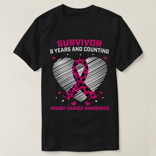 Vrouwen Roze borstkanker Overleving 8 jaar Gratis  T-shirt (Design voorkant)