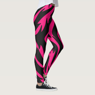Vrouwen Roze Leggings, Schattige Roze en Zwart Ges Leggings