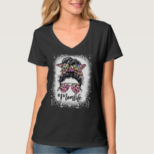 Vrouwen Roze leopard mam Life Bleken Moederdag T-shirt