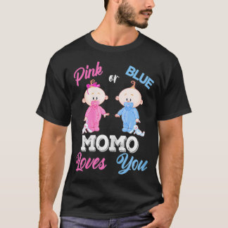 Vrouwen roze of blauw Momo houden van je gender T-shirt