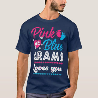 Vrouwen roze of blauwe grammen houden van je gesla t-shirt