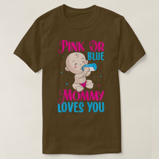 Vrouwen roze of blauwe mama houden van je - mama o t-shirt (Design voorkant)