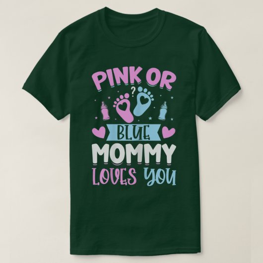 Vrouwen roze of blauwe mama houden van je - mama o t-shirt (Design voorkant)