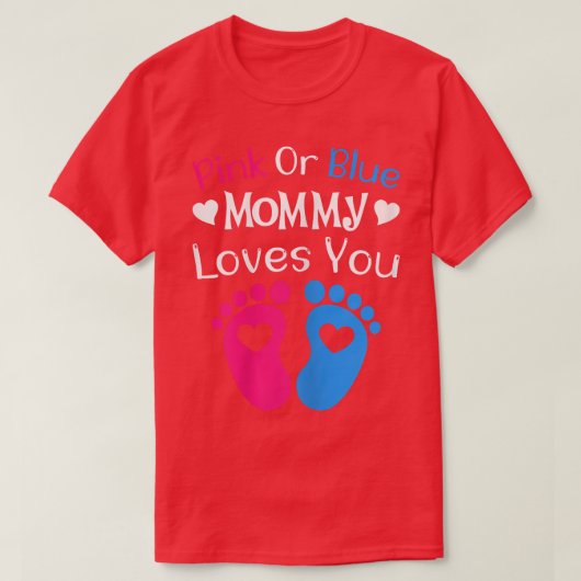 Vrouwen roze of blauwe mama houden van je - mama o t-shirt (Design voorkant)
