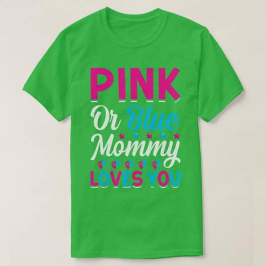 Vrouwen roze of blauwe mama houden van je - mama o t-shirt (Design voorkant)