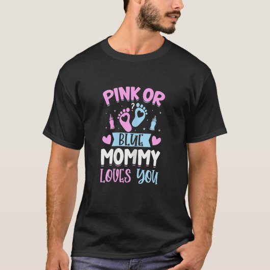 Vrouwen roze of blauwe mama houden van je moeder o t-shirt (Voorkant)
