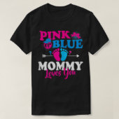 Vrouwen roze of blauwe mama houden van je sekse t-shirt (Design voorkant)