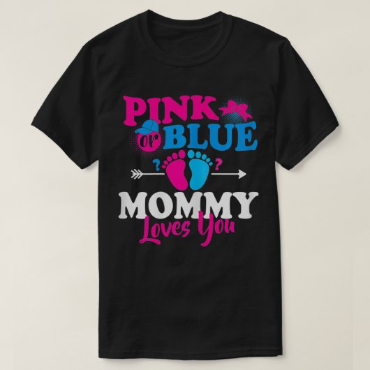 Vrouwen roze of blauwe mama houden van je sekse t-shirt (Design voorkant)