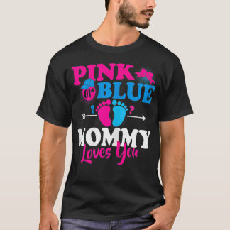 Vrouwen roze of blauwe mama houden van je sekse t-shirt