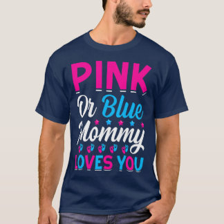 Vrouwen Roze of Blauwe mammie houdt van je moeder T-shirt