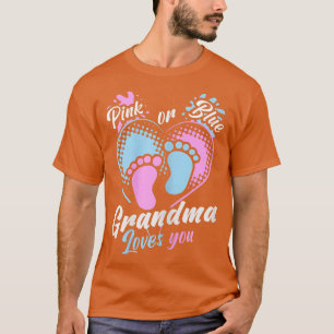 Vrouwen roze of blauwe oma houden van je geslachts t-shirt