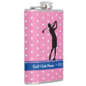 Vrouwen Roze Polkadot "Birdie Juice" fleskolf Heupfles (Rechts)