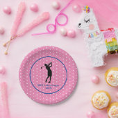 Vrouwen Roze Polkadot Golf Party Bord (Feest)