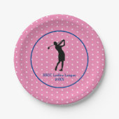 Vrouwen Roze Polkadot Golf Party Bord (Voorkant)