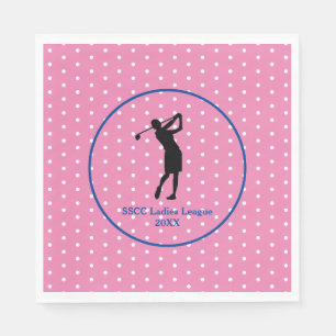 Vrouwen Roze Polkadot Golf Party Bord Servet