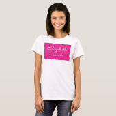 Vrouwen Roze Wit Bachelorette Bruidsmeisje Elegant T-shirt (Voorkant volledig)
