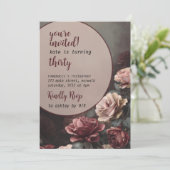 Vrouwen Rozen Bloemen Verjaardag Party Uitnodiging (Staand voorkant)