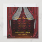 Vrouwen Ruby Red Gold Verjaardagsfeestje Kaart (Achterkant)