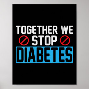 Vrouwen samen stoppen we diabetes V-hals Poster