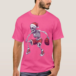 Vrouwen Santa Skeleton Spelen Basketbal - Hallowe T-shirt