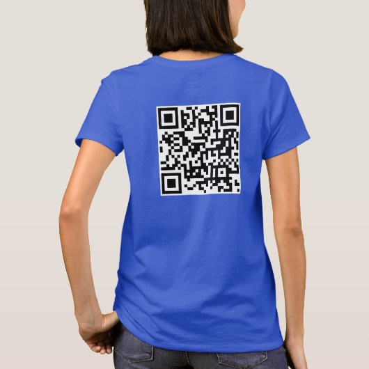 Vrouwen Scan Me QR Code Dubbelzijdig Deep Royal T-shirt (Achterkant)