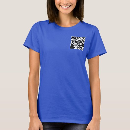 Vrouwen Scan Me QR Code Dubbelzijdig Deep Royal T-shirt (Voorkant)