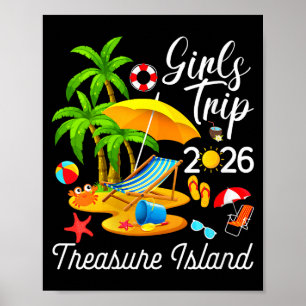 Vrouwen schat-eiland florida zomer tropisch poster