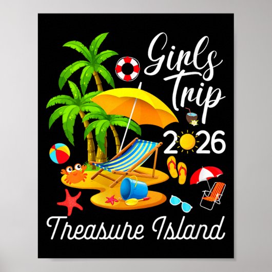 Vrouwen schat-eiland florida zomer tropisch poster (Voorkant)